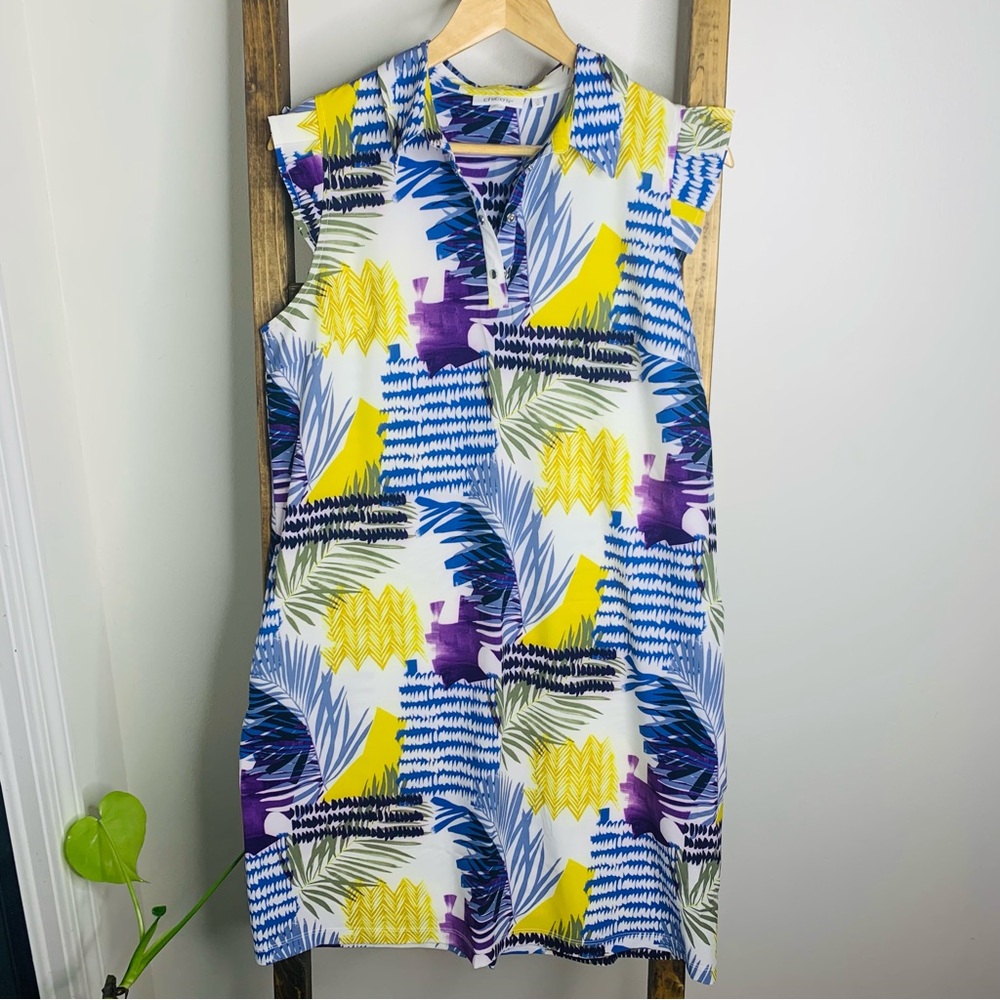 Chicos Colorful Pattern Midi Dress